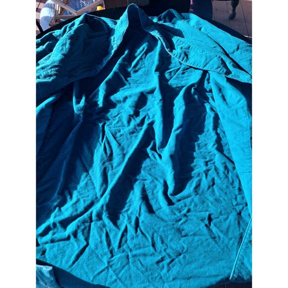 LL Bean Robe Mens M Blue Chamois Heavy Flannel Bath Sleepwear Tie Waist Lounge - Picture 5 of 5